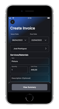 Invoice creation example